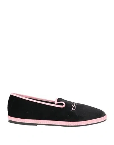 Off-white Woman Loafers Black Size 8 Textile Fibers In Multi
