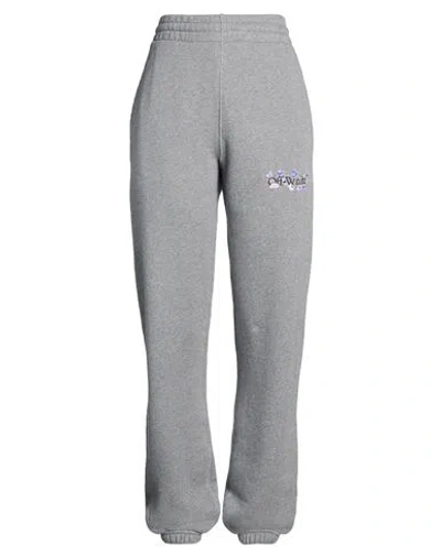Off-white Woman Pants Grey Size L Cotton In Gray