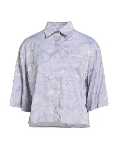 Off-white Woman Shirt Lilac Size 8 Cotton In Purple