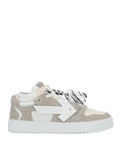 Off-white Woman Sneakers Taupe Size 8 Soft Leather, Textile Fibers In Multi