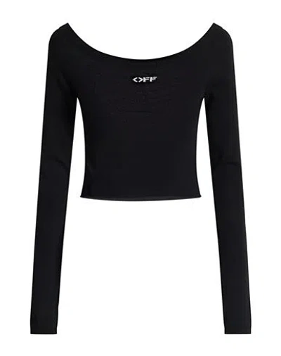 Off-white Woman Sweater Black Size 6 Viscose, Polyester