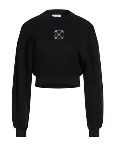 Off-white Woman Sweatshirt Black Size Xxs Cotton