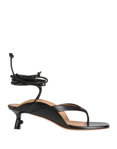 Off-white Woman Thong Sandal Black Size 8 Leather