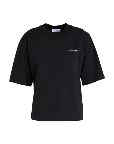 Off-white Woman T-shirt Black Size M Cotton In Blue