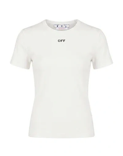 Off-white Woman T-shirt White Size 6 Cotton, Elastane