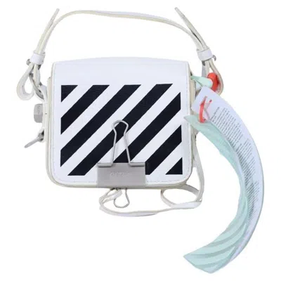 Pre-owned Off-white Women's 21st Century White Leather Mini Binder Clip Bag