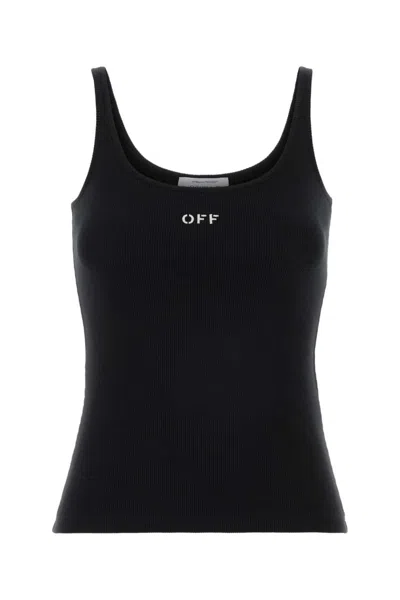 Off-white Off White Off Stamp Rib Tank Top Black White