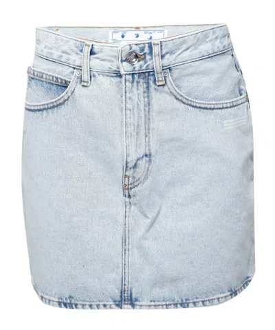 Off-white Women's Corp Mini Denim Skirt In Blue