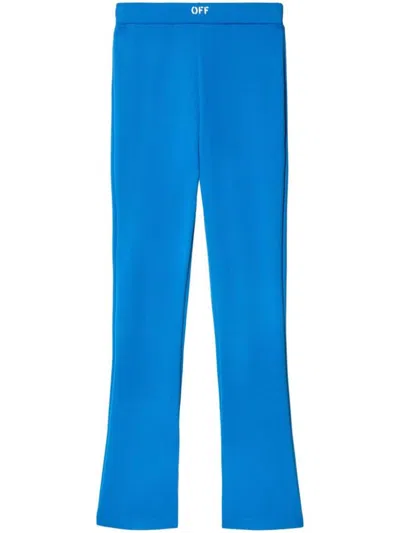 OFF-WHITE WOMEN LIGHT BLUE HIGH WAISTED FLARED LEGGINGS