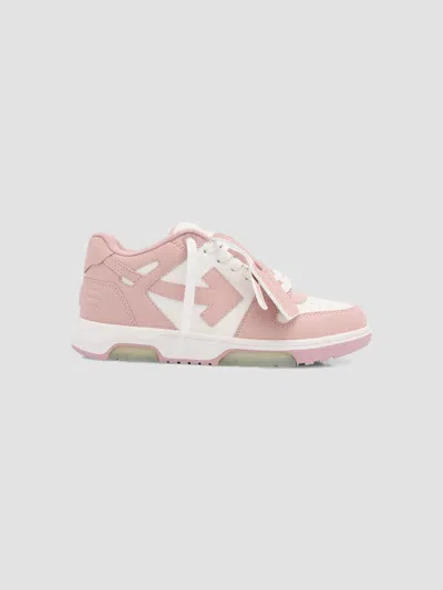 Off-white Women's Out Of Office Leather Sneakers In White Pink