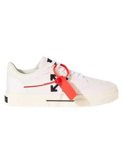 Off-white Women's Vulcanized Canvas Low-top Sneakers In White Black