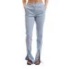 Off-white Wool Blend Basic Slim Pants In Blue