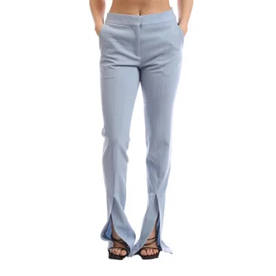 Off-white Wool Blend Basic Slim Pants In Blue