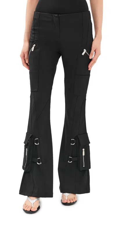 Off-white Wool Flare Pants Black