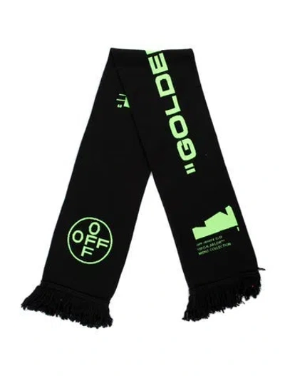 Pre-owned Off-white Wool Graphic Print Scarf In Black