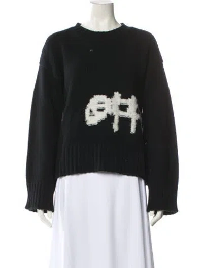 Pre-owned Off-white Wool Graphic Print Sweater In Black