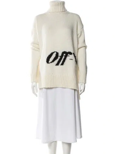 Pre-owned Off-white Wool Graphic Print Sweater In White