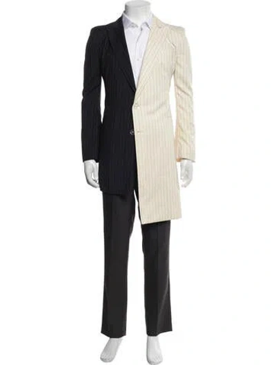 Pre-owned Off-white Wool Striped Jacket In Blue