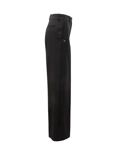 Off-white Wool Trousers With Unique Design In Black White