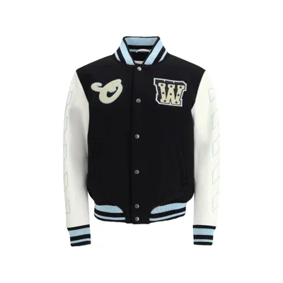 OFF-WHITE OFF-WHITE WOOL VARSITY BOMBER JACKET