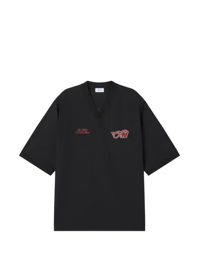 OFF-WHITE X AC MILAN LOGO-PRINT T-SHIRT