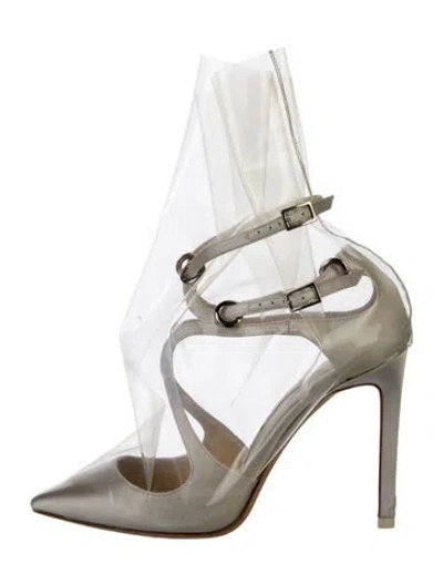 Pre-owned Off-white X Jimmy Choo Silk Cutout Accent Pumps In Neutral