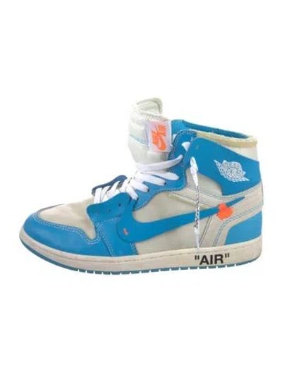 Pre-owned Off-white X Jordan 1 Retro High University Blue Sneakers In Multi