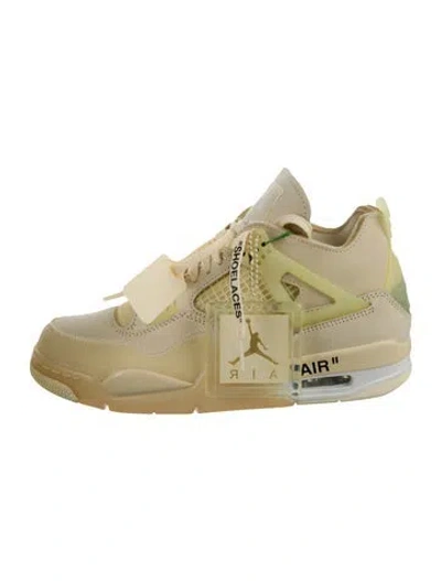 Pre-owned Off-white X Jordan 4 Retro 'sail' (w) Athletic Sneakers In Neutral