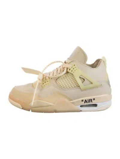 Pre-owned Off-white X Jordan 4 Retro Sail (w) Wedge Sneakers In Neutral