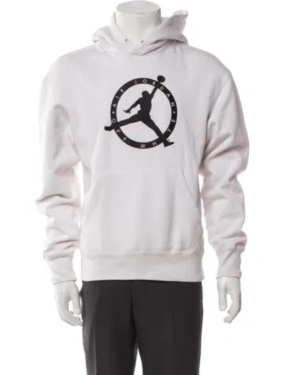 Pre-owned Off-white X Jordan Signature Logo Graphic Print Hoodie In Neutral