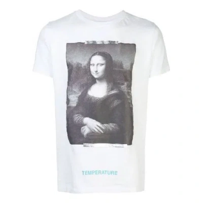 Off-white X Mca Crossover Mona Lisa Printing Round Neck Pullover Short Sleeve Slim Fit Version White