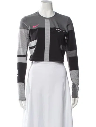 Pre-owned Off-white X Nike 2019 Colorblock Pattern Crop Top In White