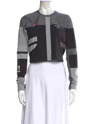 Pre-owned Off-white X Nike 2019 Graphic Print Crop Top In White