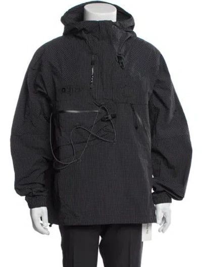 Pre-owned Off-white X Nike 2023 Plaid Print Puffer Coat In Blue