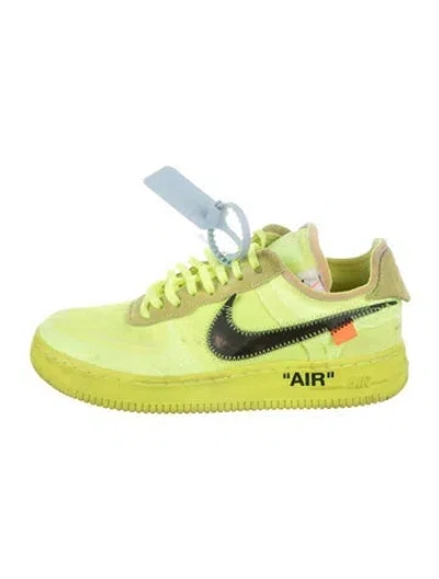 Pre-owned Off-white X Nike Air Force 1 Low 'volt' Sneakers In Green