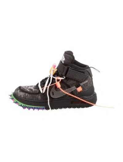 Pre-owned Off-white X Nike Air Force 1 Mid Athletic Sneakers In Black