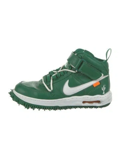 Pre-owned Off-white X Nike Air Force 1 Mid Off-white Pine Green Athletic Sneakers