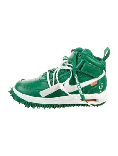 Pre-owned Off-white X Nike Air Force 1 Mid 'pine Green' Sneakers W/ Tags