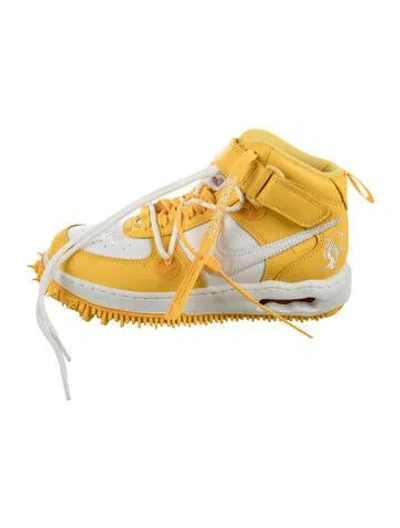 Pre-owned Off-white X Nike Air Force 1 Mid Sp Off-white Varsity Maize Sneakers In Yellow