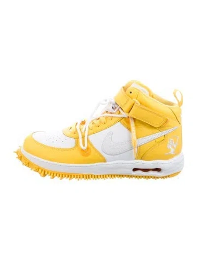 Pre-owned Off-white X Nike Air Force 1 Mid Sp Sneakers In Yellow