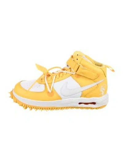 Pre-owned Off-white X Nike Air Force 1 Mid Sp 'varsity Maize' Sneakers W/ Tags In White