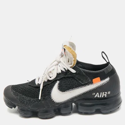 Pre-owned Off-white X Nike Black Knit Fabric Air Vapormax Sneakers Size 38