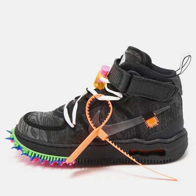 Pre-owned Off-white X Nike Black Mesh Air Force 1 Mid Sneakers Size 36.5