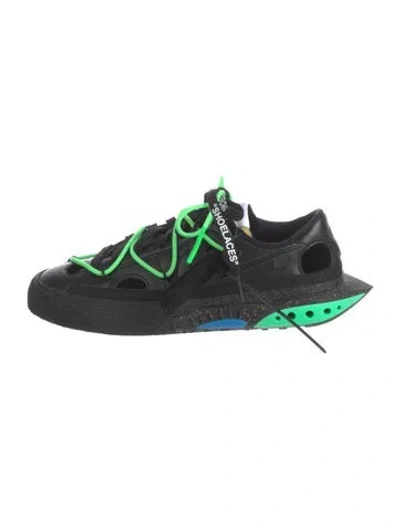 Pre-owned Off-white X Nike Blazer Low Black Electro Green Athletic Sneakers