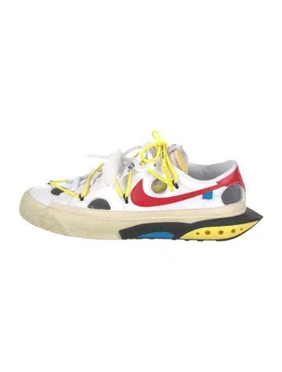 Pre-owned Off-white X Nike Blazer Low Off-white University Red Athletic Sneakers