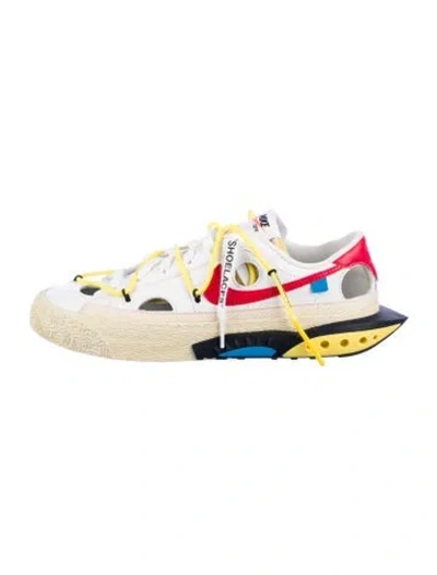 Pre-owned Off-white X Nike Blazer Low 'university Red' Athletic Sneakers In White