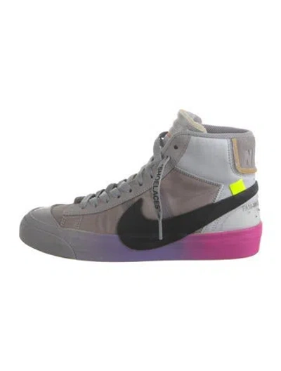 Pre-owned Off-white X Nike Blazer Mid Off-white Wolf Grey Serena Queen Athletic Sneakers In Gray