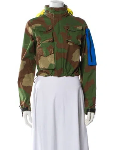 Pre-owned Off-white X Nike Camouflage Print Utility Jacket In Green