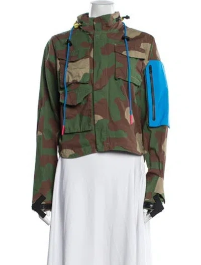 Pre-owned Off-white X Nike Camouflage Print Utility Jacket In Green