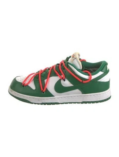 Pre-owned Off-white X Nike Dunk Low 'pine Green' Athletic Sneakers